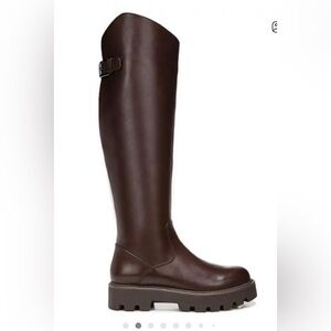 Franco Sarto Women's Over-The-Knee Brown Leather Riding Boot